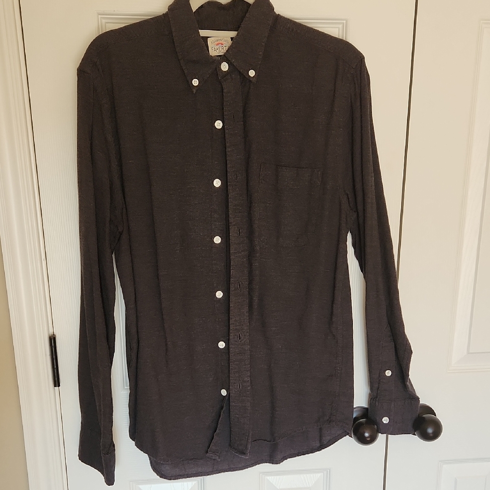 Faherty Dark Gray Casual Button-Down Shirt